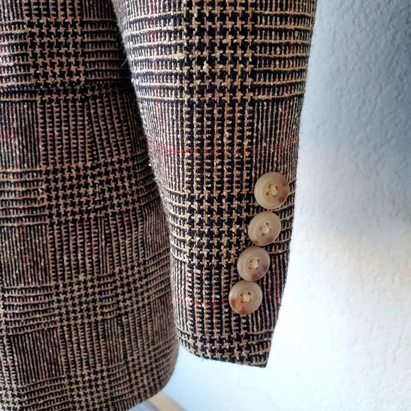 Polo Ralph Lauren Vintage Glenn Plaid Tweed Wool 2 Piece Mens Retro Suit 42R/34 - Picture 6 of 14